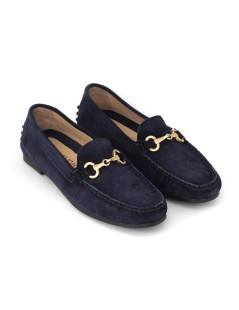 Triver Flight Mocassino Donna Car Shoe Morsetto Camoscio Blu