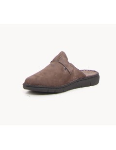 Grunland Ciabatta Uomo Sabot Tutto Pelle Camoscio Grigio