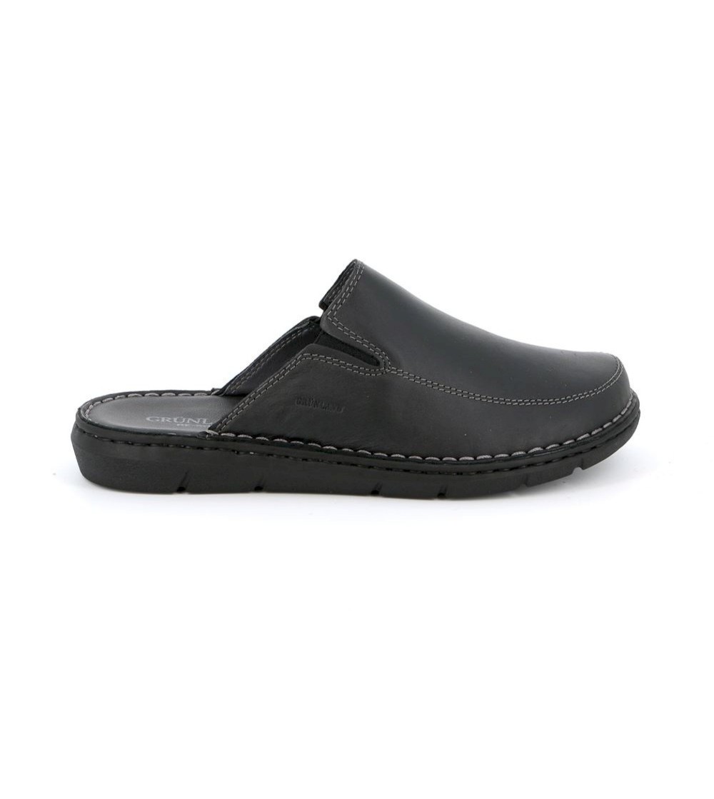 Grunland Ciabatta Uomo Sabot Tutto Pelle Nero