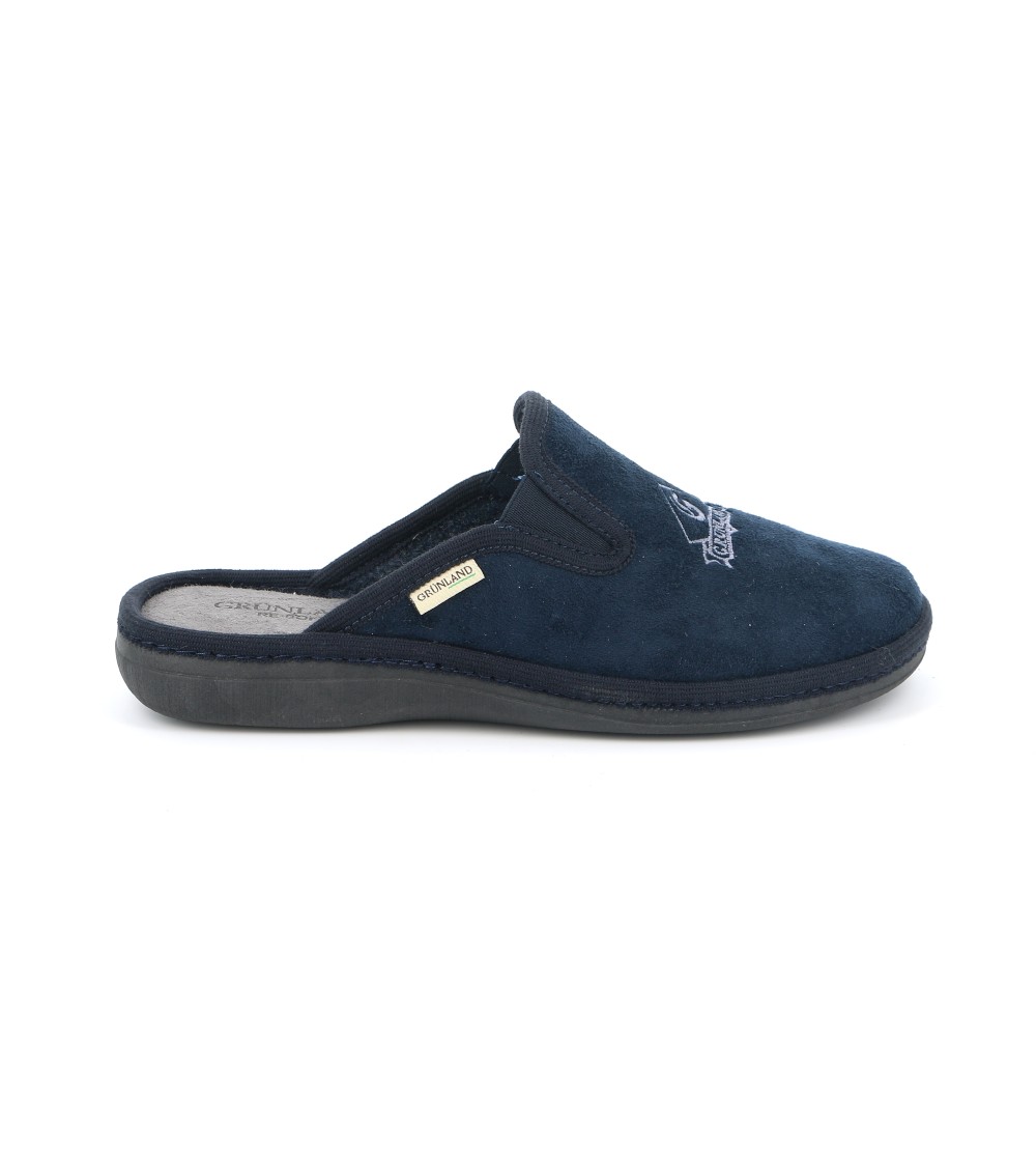 Grunland Ciabatta Uomo Alcantara Feltro Scudetto Blu