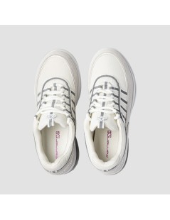 Fornarina Sneakers Platform Tessuto e Camoscio Bianco
