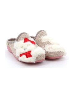 Grunland Ciabatta Lana Peluche Orsetto Beige Multi