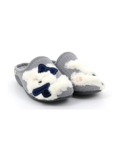 Grunland Ciabatta Lana Peluche Orsetto Grigio Multi