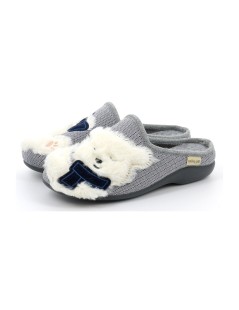 Grunland Ciabatta Lana Peluche Orsetto Grigio Multi