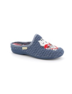 Grunland Ciabattina Gattini Abbracciati Lana Jeans