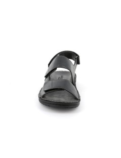 Grunland Sandalo Uomo con Velcro Pelle Nero
