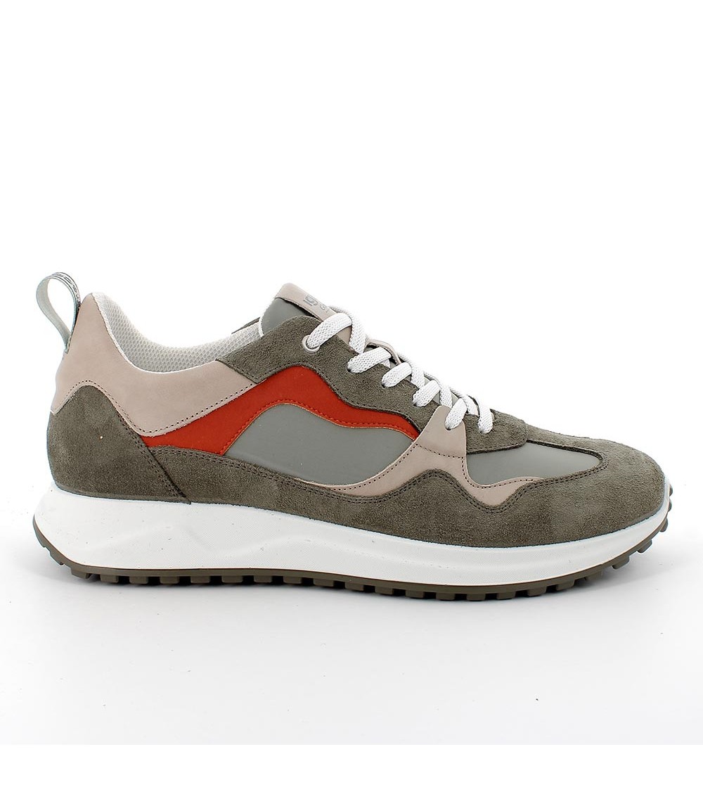 IGI &Co Sneakers Fondo Chiaro Dettagli Camoscio Pelle Militare