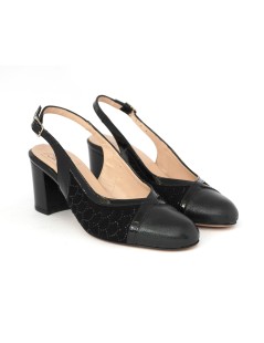Confort Slingback Classic Medio Camoscio Vernice Nero