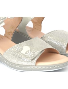 Confort Sandalo Classic Doppio Velcro Vernice Strass Perla