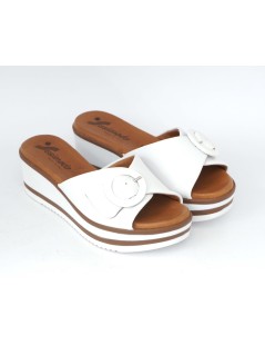 Susimoda Ciabatta Zeppa Plantare Gel Regolabile Nappa Bianco