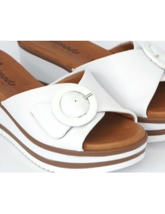 Susimoda Ciabatta Zeppa Plantare Gel Regolabile Nappa Bianco