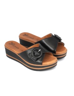 Susimoda Ciabatta Zeppa Plantare Gel Regolabile Nappa Nero