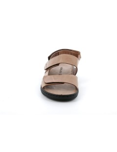 Grunland Sandalo Uomo con Velcro Pelle  Castagno