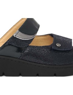 Sabatini Ciabatta Zeppa Media Plantare Estraibile 2 Velcro Blu