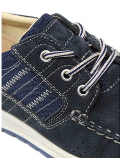 Valleverde Stringata Vela Plantare Estraibile Camoscio Tessuto Blu