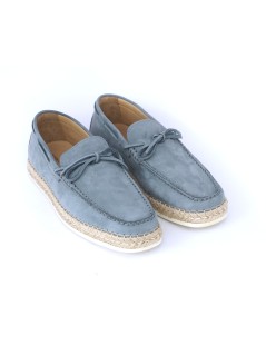 Rossano Bisconti Mocassino Fondo Corda Camoscio Denim