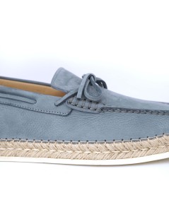 Rossano Bisconti Mocassino Fondo Corda Camoscio Denim