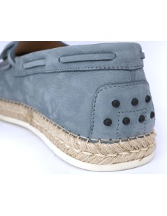 Rossano Bisconti Mocassino Fondo Corda Camoscio Denim