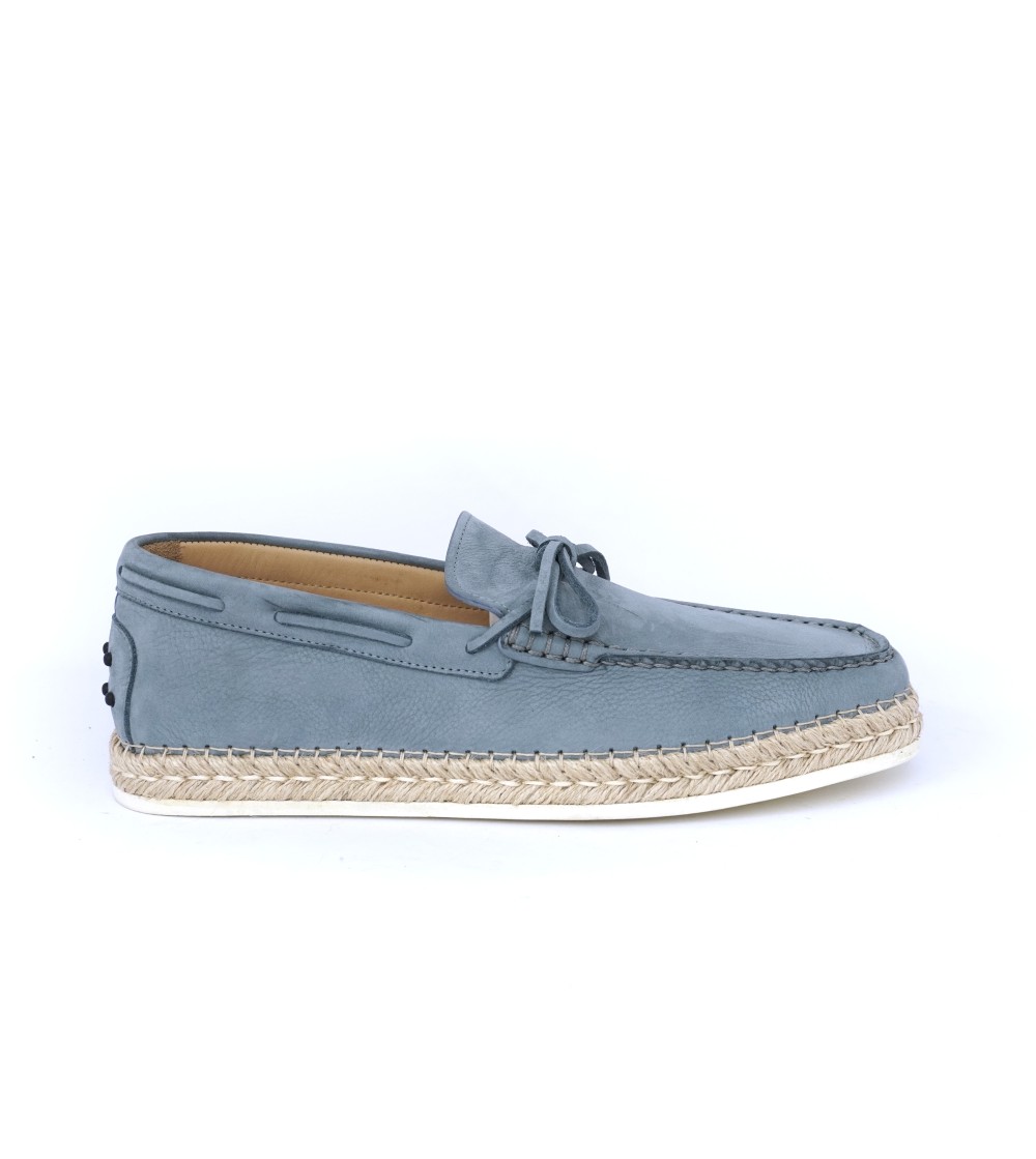 Rossano Bisconti Mocassino Fondo Corda Camoscio Denim