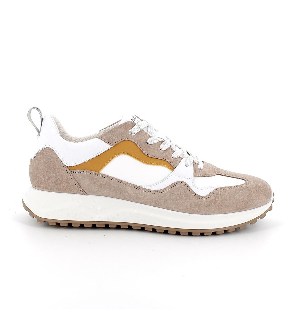 IGI &Co Sneakers Fondo Chiaro Dettagli Camoscio Pelle Beige