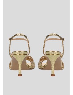 Lola Cruz Tango 65 Sandalo Medio Gabbietta Braccialetto Intrecciato Platino