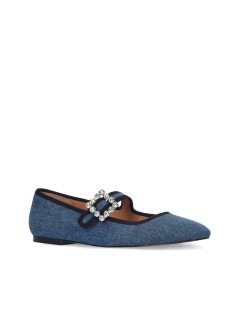 Bibi Lou Adina Bebè Ballerina Fibbia Strass Regolabile Denim Blu