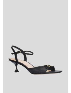 Lola Cruz Tina 65 Sandalo Fibbiette con Brillanti Nero