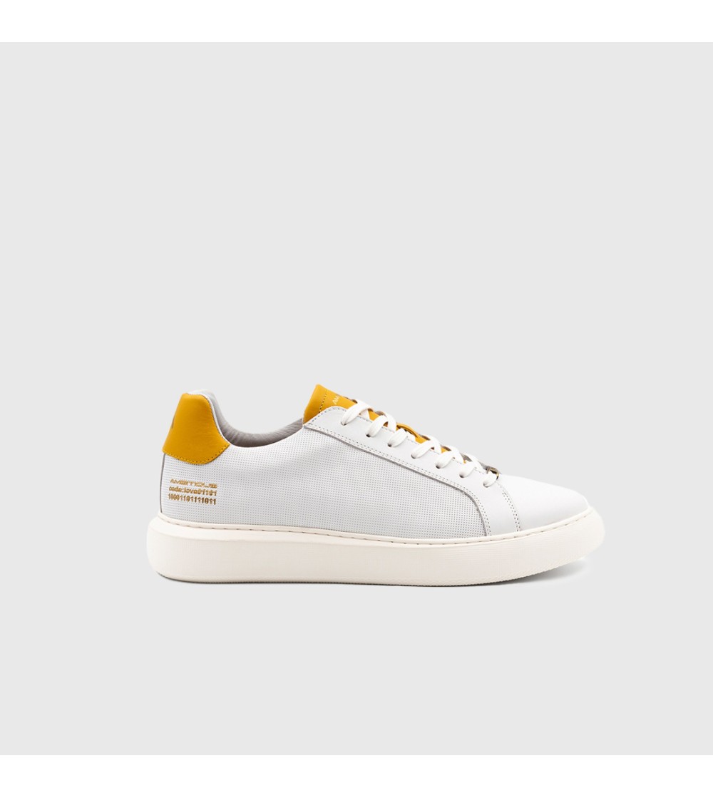 Ambitious Eclipse Sneakers Cassetta Linguetta Contrasto Bianco Giallo