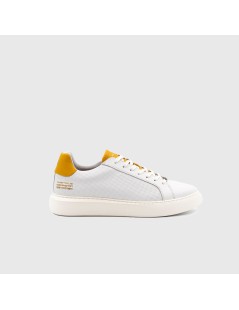 Ambitious Eclipse Sneakers Cassetta Linguetta Contrasto Bianco Giallo