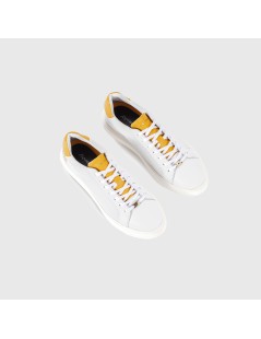 Ambitious Eclipse Sneakers Cassetta Linguetta Contrasto Bianco Giallo