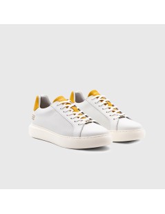 Ambitious Eclipse Sneakers Cassetta Linguetta Contrasto Bianco Giallo