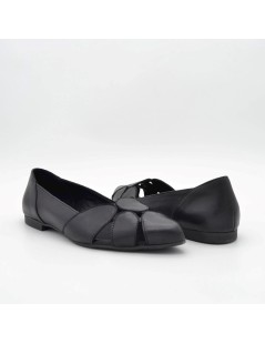 Bueno Ballerina Punta con Inserti Traforati Nappa Nero