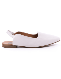 Bueno Ballerina a Punta Tacco Elastico Foderato Tallone Bianco