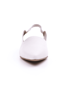 Bueno Ballerina a Punta Tacco Elastico Foderato Tallone Bianco