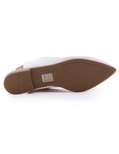 Bueno Ballerina a Punta Tacco Elastico Foderato Tallone Bianco