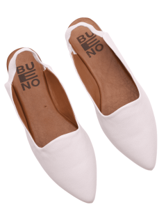 Bueno Ballerina a Punta Tacco Elastico Foderato Tallone Bianco
