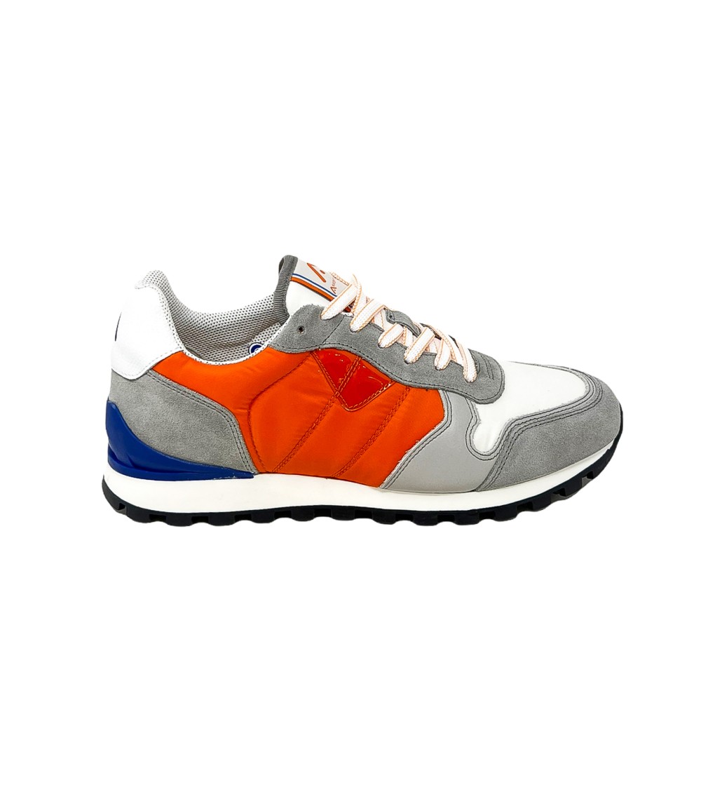 Ambitious Sneakers Balance Silky Inserti Tessuto Grigio Arancio