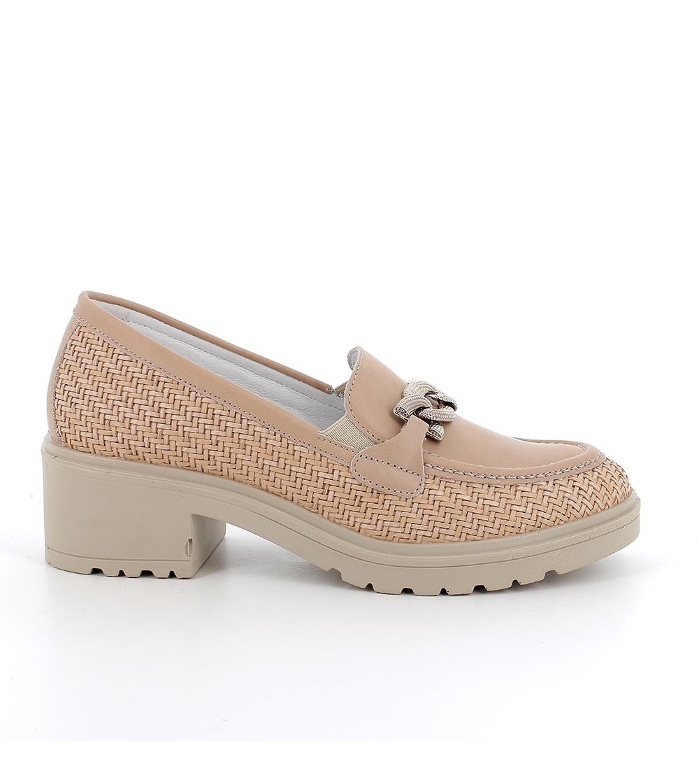 IGI &Co Mocassi Intrecciato Vaschetta Cucita Catena Castoro