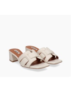 Bibi Lou Holly Ciabattina Mule Intrecciata Pelle Bianco