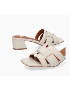 Bibi Lou Holly Ciabattina Mule Intrecciata Pelle Bianco