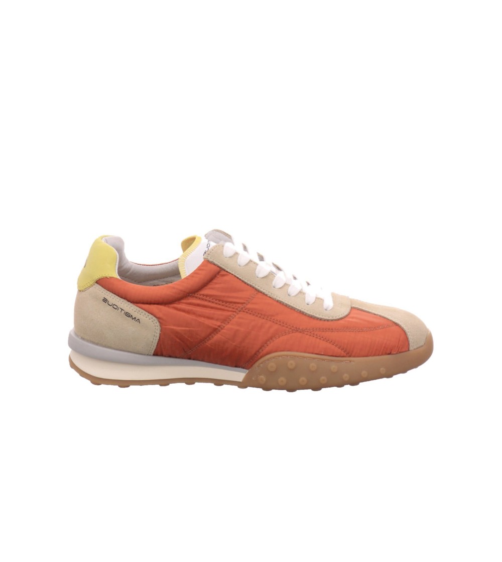 Ambitious Sneakers Uomo Fondo Riporto Laterale Tessuto Beige Arancio