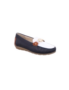 Ara Shoes Mocassino Donna Car Shoe Nappa Bicolore Bianco Blu