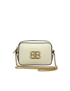 Bibi Lou Bauletto a Spalla Logo Centrale Tracolla Catena Bianco