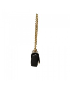 Bibi Lou Bauletto Tracolla Catena Pelle Patta Bottone Logo Nero