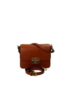 Bibi Lou Tracolla Pelle Patta Bottone con Logo Cuoio