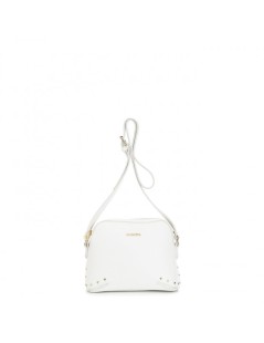 CAFèNOIR Tracolla Borchie con Zip e Logo Centrale Bianco