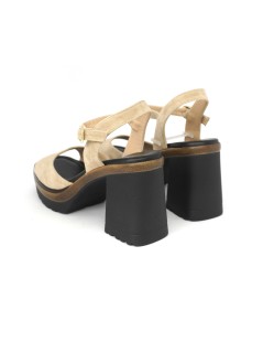 MOT-Clè Sandalo Plateau Braccialetto Camoscio Beige