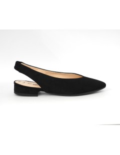 Pregunta Slingback Punta con Tacco Basso Camoscio Nero