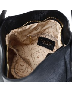 CAFèNOIR Shopper Zip Tasca Retro Tracolla Nero