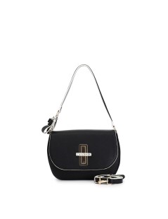 CAFèNOIR Borsa Tracolla con Fiocco Patta Incastro Nero